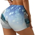 thumbnail image 2 of Fotbe Christmas Snowman In The Snow Seamless Shorts, Womens Workout Shorts High Waist Stretch Booty Short for Gym/Yoga/Running/Biking-Medium, 2 of 9