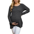 thumbnail image 2 of Maternity Clothes Long Sleeve Side Split Maternity Shirts Tops for Women, 2 of 5