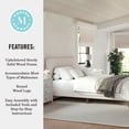 thumbnail image 4 of Martha Stewart Britta Queen Upholstered Platform Bed with Rounded Headboard, Piped Detailing and Cushioned Siderails, Wood Slat Bottom, No Box Spring Needed, Beige, 4 of 11