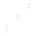 thumbnail image 2 of pitrice Alloy Women Ear Clip Flower Insect Exquisite Decorative Rhinestone Girls Ladies Wedding Earring Ornament Birthday Gift Gold Left 3Set, 2 of 6