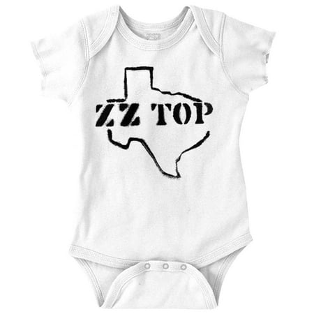 

Brisco Brands ZZ Top Texas Map Official Logo Youth Baby Romper Bodysuit