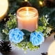 thumbnail image 5 of pstuiky Guirnalda de velas corona de rosas artificiales vela anillo de flores decoración de mesa para casa fiesta boda, 5 of 6