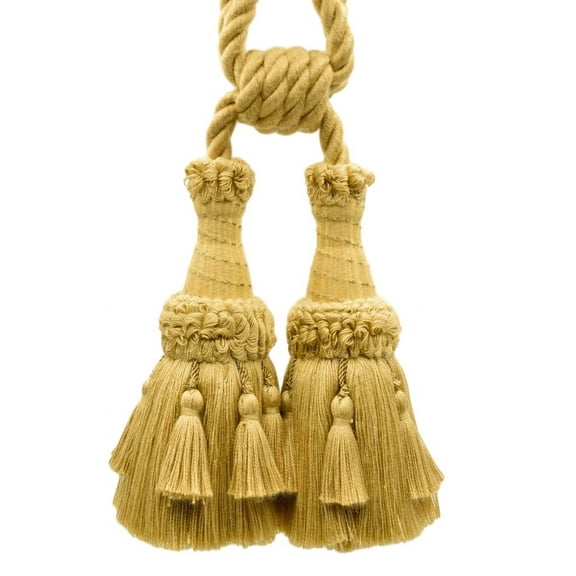 DECOPRO Beautifully Handcrafted Curtain & Drapery Tassel Tieback with Matte Finish, Tassel Length 6" (15cm), Spread 30" (76cm) # TBEMP62, Dark Gold #D03 (Dark Yellow Gold) Sold Individually