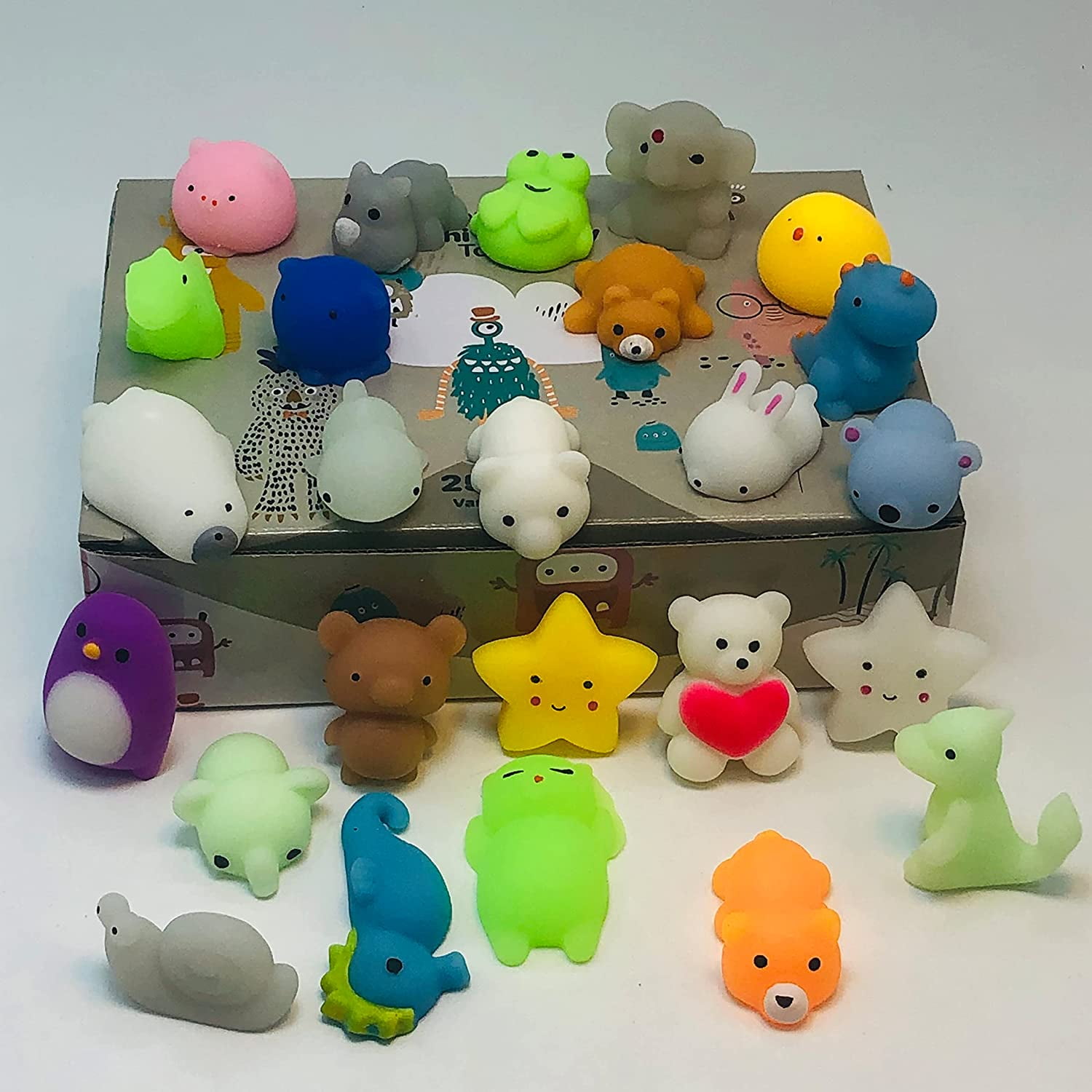 Marigold AnimalShaped Kawaii Mochi Fidgets Soft Bulk Fidgets Squishies 25pcs Mini Mochi