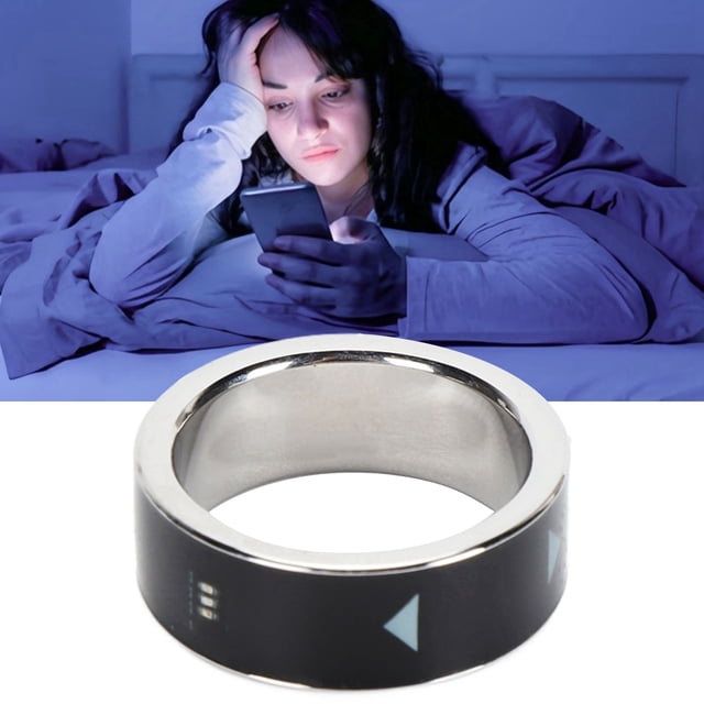 Smart Ring, Remote Control Page Turner Video Scrolling Ring Fitness Tracker Ring Magnetic Charging, Waterproof Health Tracker Ring Compatible with Electric
