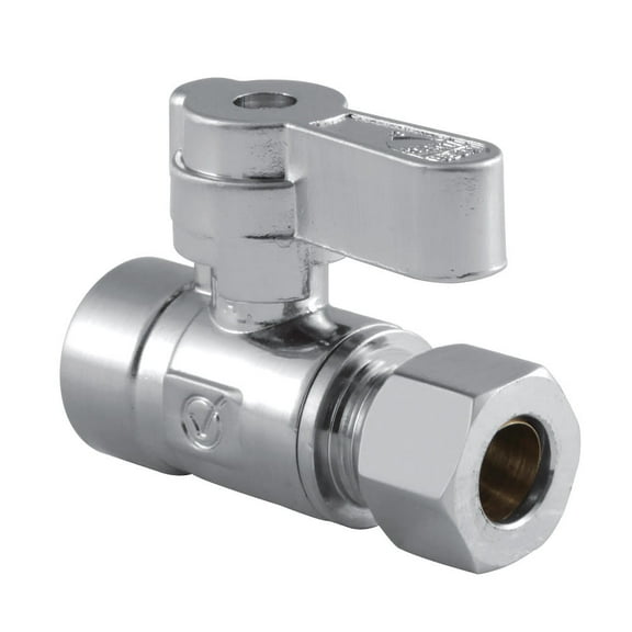 Kingston Brass KF4325 1/2" Sweat x 3/8" OD Comp Straight Stop Valve, Polished Chrome