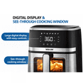 thumbnail image 2 of 5L Stainless Steel Digital Air Fryer with Viewing Window, 5.3Qt Healthy Oil-Free Cooking, 2 of 6