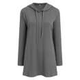 thumbnail image 5 of QHFBli Women Hooded Sweater Dress Trendy Texture Knit Casual Pullover Hoodies Loose Fit Long Sleeve Elegant Sweatshirt Fall Dress, 5 of 6