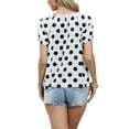 thumbnail image 3 of INSPIRE CHIC Polka Dots Tops for Women's Short Sleeve Crew Neck Summer Casual Lightweight Blouse Shirts M White, 3 of 6