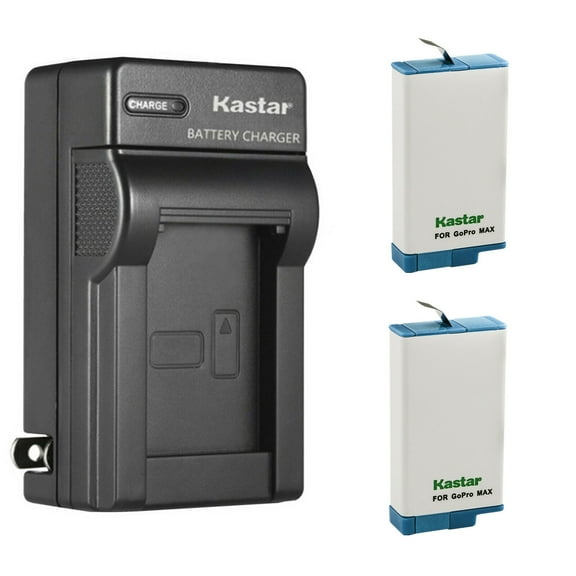 Kastar 2-Pack GoproMax Battery and AC Wall Charger Replacement for GoPro Max SPCC1B, ACDBD-001 ACBAT-001 ACCBAT-001, CHDHZ-201 Battery, GoPro MAX 360 Waterproof Degree 5.6K Action Camera