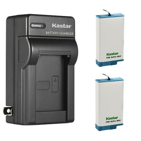 Kastar 2-Pack GoproMax Battery and AC Wall Charger Replacement for GoPro Max SPCC1B ACDBD-001 ACBAT-001 ACCBAT-001 CHDHZ-201 Battery GoPro MAX 360 Waterproof Degree 5.6K Action Camera