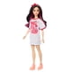 thumbnail image 4 of Muñeca Barbie Fashionistas #214, cabello negro ondulado con vestido y accesorios giratorios, muñeca de moda coleccionable del 65 aniversario, 4 of 5