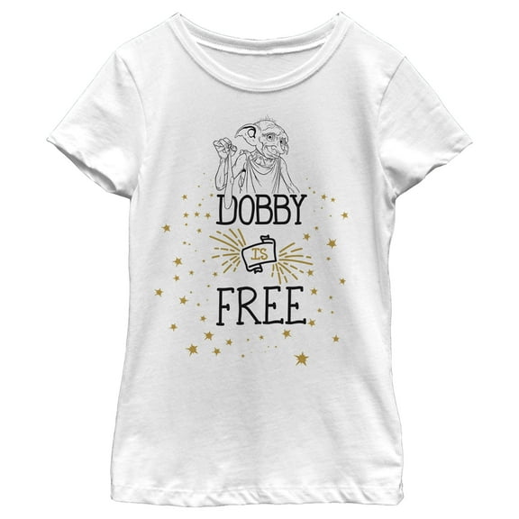 Girl's Harry Potter Dobby is Free Graphic Tee White X Large