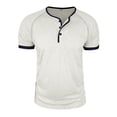 thumbnail image 4 of Tshirts For Men Short Sleeve Crewneck Henley T-Shirt Basic White T Shirt with Button Work Shirts For Men, 4 of 7