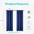 thumbnail image 2 of White Classic [2-Panels] Cozlo Blackout Curtains for Bedroom with Grommet Black Out Room Darkening Window Curtains Thermal Insulated Drapes (42x84 inch, Navy Blue), 2 of 6