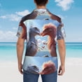 thumbnail image 4 of Rateoe Red And White Bird Couple Pattern Men’s Hawaiian Shirt – Short Sleeve Button-Down Tropical Beach Shirt, Lightweight & Breathable Casual Aloha Shirt with Pocket,3X-Large, 4 of 7