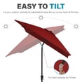 thumbnail image 4 of FUNDAZE 6.5' x 10' Rectangular Patio Umbrella w/ Crank, 8 Sturdy Ribs, Outdoor Shade for Chair Table Deck Garden Patio Poolside Balcony Backyard, Bright Red, 4 of 9