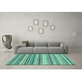 thumbnail image 3 of Ahgly Company Indoor Square Southwestern Light Blue Country Area Rugs, 7' Square, 3 of 4