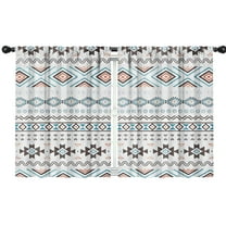 Blackout Kids Curtains,Blue Geometric and Striped Pattern Childrens Insulated Curtains Set Of 2,Bedroom Essentials,Toddler Room Decor 42x54in(106x137cm)