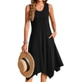 thumbnail image 3 of Fantaslook Floral Tank Dresses for Women Flowy Sleeveless Asymmetrical Hem Dress Beach Sundress with Pockets, 3 of 9