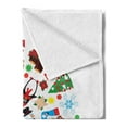 thumbnail image 2 of Christmas Soft Flannel Fleece Throw Blanket, Traditional Noel Theme with Pine Tree Snowman Penguin Socks and Reindeer, Cozy Plush for Indoor and Outdoor Use, 70" x 90", Multicolor, by Ambesonne, 2 of 5