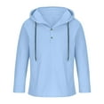 thumbnail image 7 of WREESH Men's Hoodies Casual Fashion V-Neck Long Sleeve Pullover Breathable Shirt Shirt Tops Sky Blue, 7 of 7