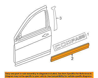 Genuine Mopar Front Door Molding Right 5182562AB