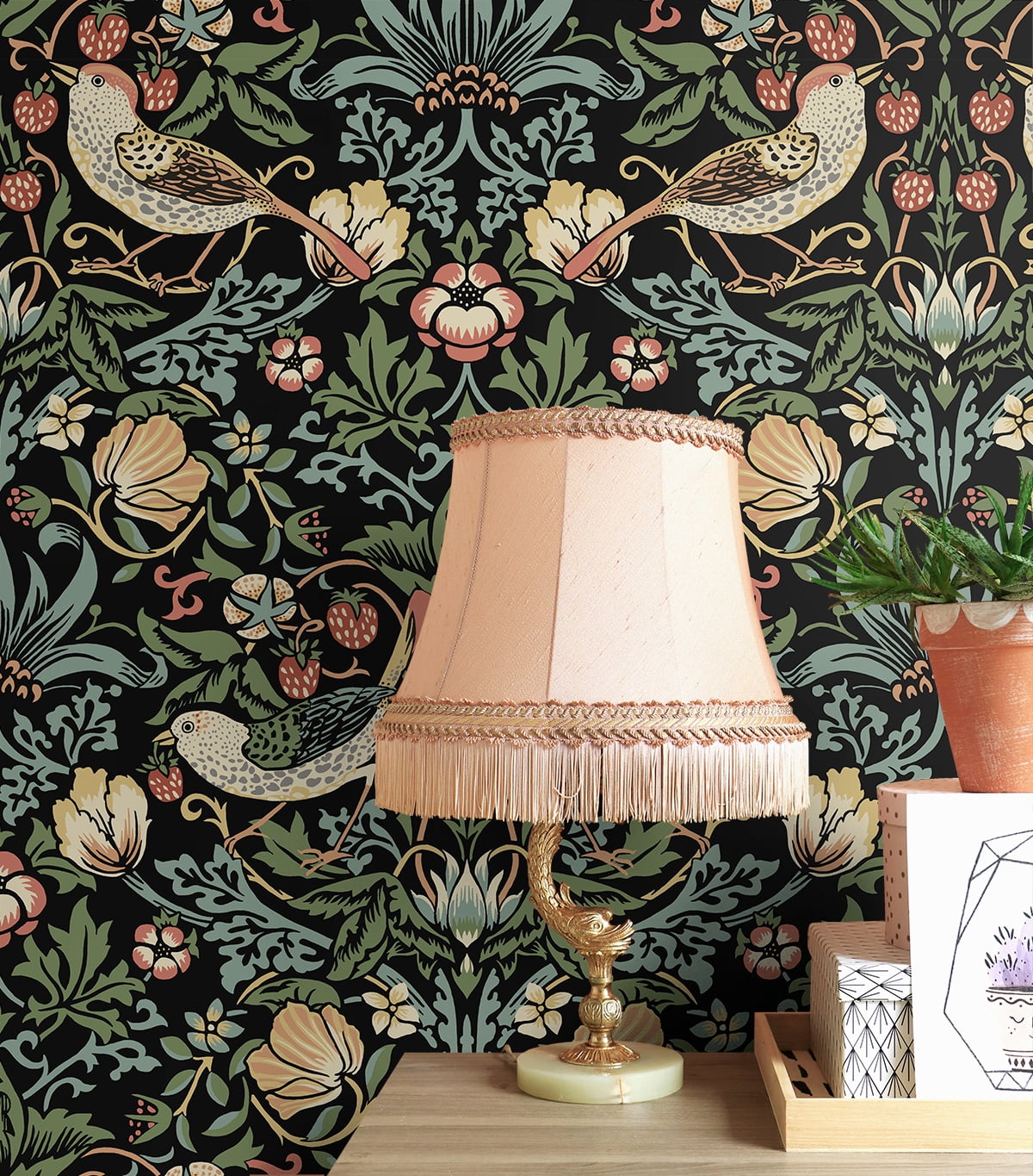 NextWall Ebony Aves Garden Peel and Stick Wallpaper