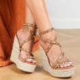 thumbnail image 5 of Women's Fashionable Woven Wedge Sandals With Open Heels And Thick Bottom Waterproof Platform. Comfortable Soft Bottom Shoes. Versatile Hollow Out Desi, 5 of 5