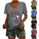 thumbnail image 1 of Fiudx Ropa de Mujer Camiseta de Cuello Redondo con Estampado Degradado de Manga Corta para Mujer, 1 of 5