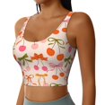 thumbnail image 2 of Fotbe Cherries And Bows Sujetador Deportivo Largo sin Aros para Mujer con Almohadillas y Soporte Medio, Transpirable y Absorbente, Camiseta Tipo Chaleco o Tank Top-Medium, 2 of 8