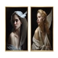 thumbnail image 2 of Designart "Célébration d'Ange de la Renaissance de l'Innocence IV" Femme à la Mode Ensemble d'Art Mural Encadré de 2 - Ensemble d'Art Mural Encadré Blanc Charmant de 2, 2 of 6