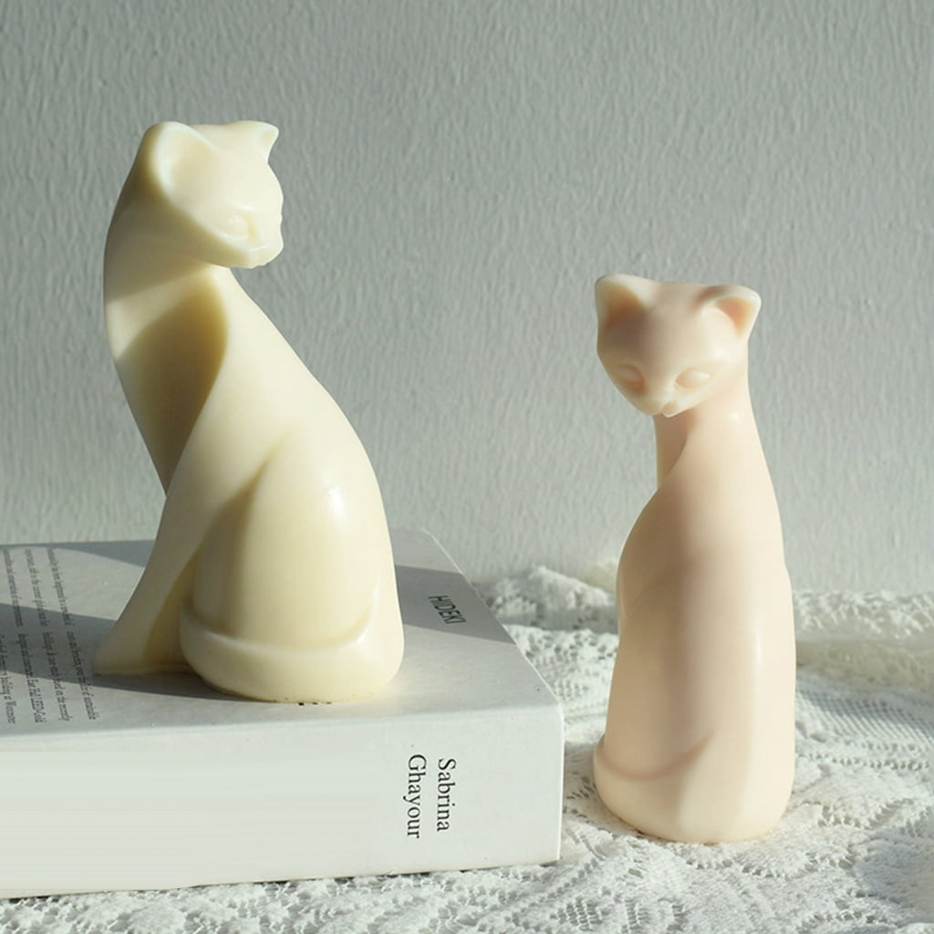 3D Abstract Cats Shape Candle Silicone Mold for DIY Handmade Candle Ornaments Mould Handicrafts Making Tool