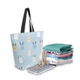 thumbnail image 2 of FORMRS Womens Canvas Tote Bag with Zipper Inner Pocket Shoulder Handbag, Blue Rabbits, 2 of 7