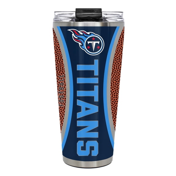 Tennessee Titans 32 ounce vacuum insulated stainless steel tumbler with Gameball graphic