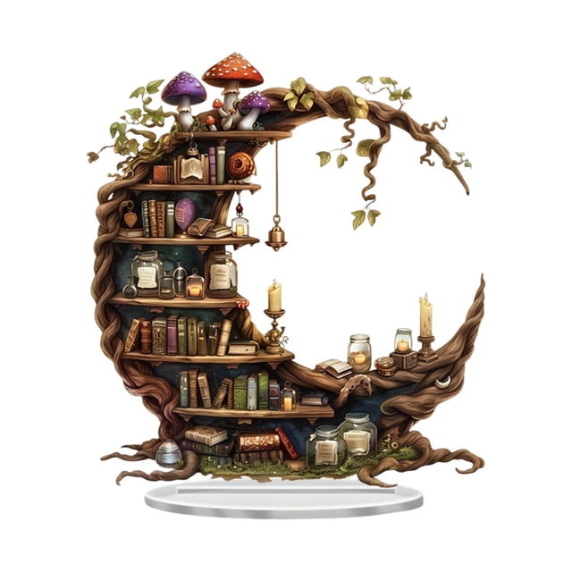 GROWTH TANK 2D Bookshelf Statue Acrylic Ornament for Indoor Fireplace Table Centerpieces