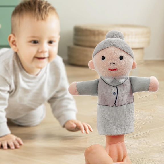 Polyester Finger Family Puppets Set Toddler Plush Hand Puppets Cartoon Character Toys For Children Interactive Storytelling Dress Up Play