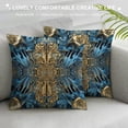 thumbnail image 3 of Acheng Short Plush Pillowcase 1 Piece Gold and Blue Abstract Art White, 3 of 5