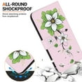thumbnail image 5 of ELEHOLD Flip Wallet Case for iPhone 13 Case with Beautiful Flower Butterfly Pattern Card Slots Holders Kickstand Function Magnetic Clasp Leather Shockproof Case with Wrist Lanyard,M, 5 of 7
