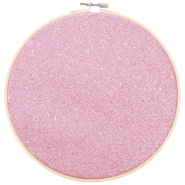 Miangastore Round Badge Brooch Pennant Display Wall Hanging Pin Display Glitter Board Pin Holder Pin Collection Display Embroidery (Pink)