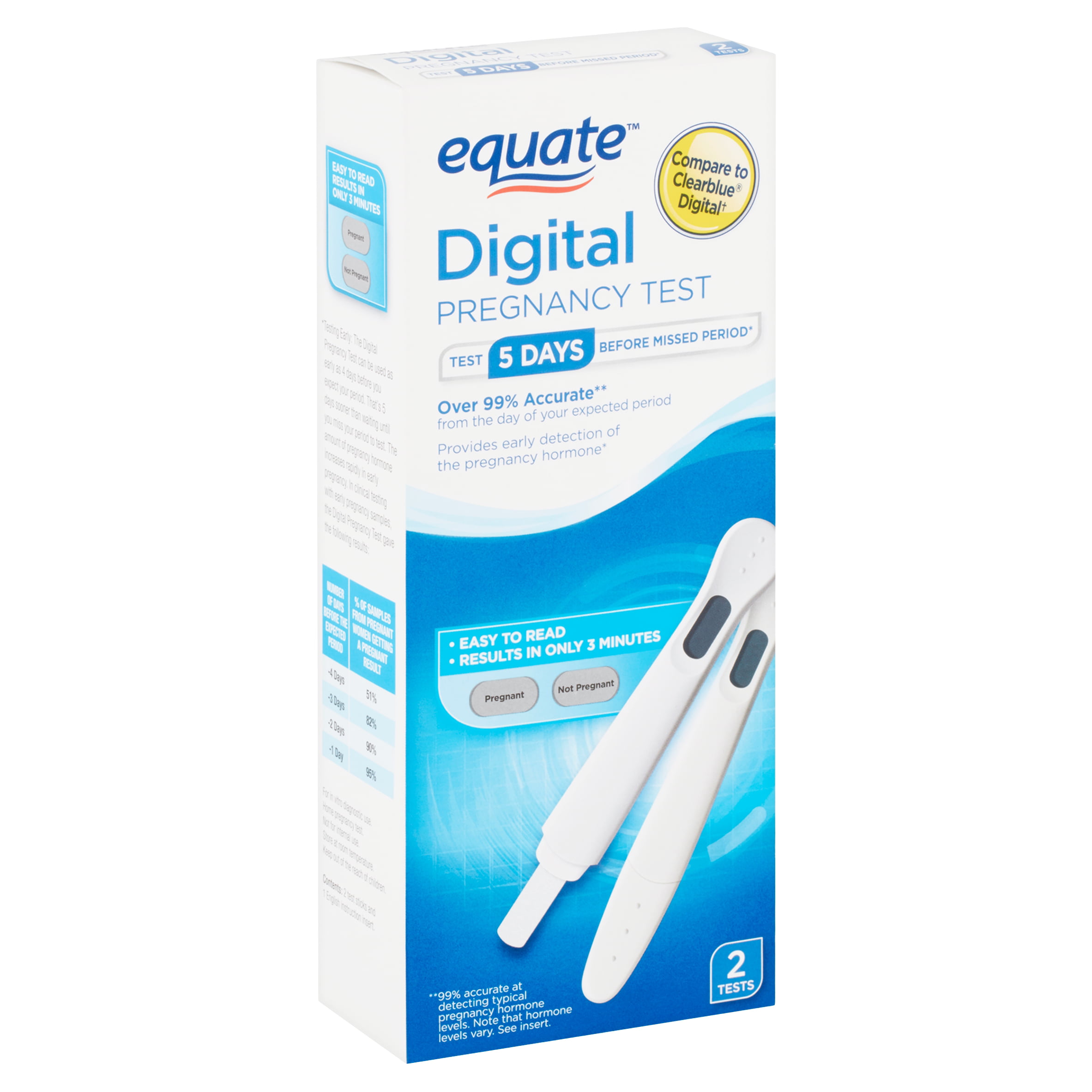 Equate Digital Pregnancy Test, 2 Count - Walmart.com