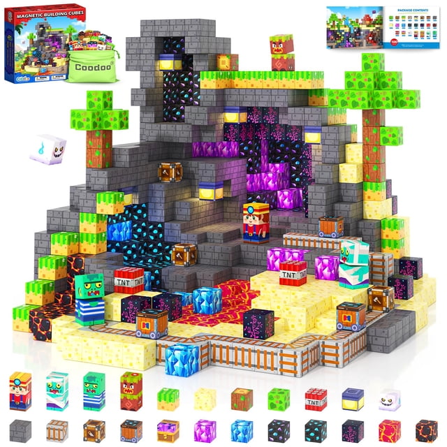 Bloques magnéticos Coodoo Build Mine Magnet World, 100 unidades, más de 3 años