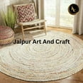 thumbnail image 6 of Jaipur Art And Craft Bohemian Hand Braided Cotton Area Rug Eco-Friendly Colorful Reversible Carpet (7x7 Sq Ft), 6 of 6
