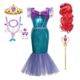 thumbnail image 3 of Disney-vestido de princesa Ariel para niñas, disfraz de sirena para carnaval, fiesta de cumpleaños, ropa de Año Nuevo, 3 of 5