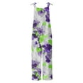 thumbnail image 5 of Kmdttou 2025 New Women Fashion Plus Size Print Sleeveless Two Pocket Casual Overalls Jumpsuit Jumpsuit Pants,S-5XL, 5 of 5