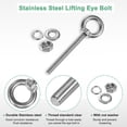 thumbnail image 2 of Uxcell 10-Sets Stainless Eyebolt M5x60mm Shoulder Lifting Eye Bolt with Nuts Washers Male Screw Thread Ring, 2 of 2