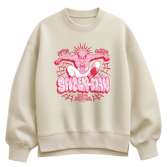 Spider-Man - Femme Street- Women's Oversized Fleece Crew Sweatshirt Oversized Fleece Crew Sweatshirt