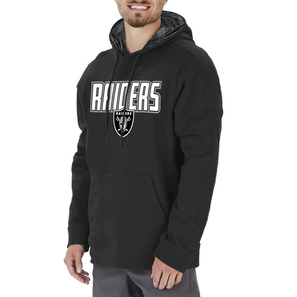 Zubaz Men's NFL Team Color, Primary Logo Hooded Hoodie with Viper Print Details, Las Vegas Raiders, Small