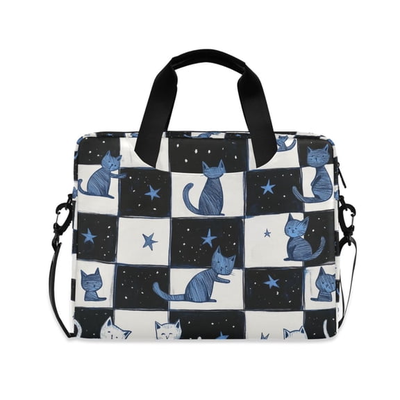 FORMRS 16" Laptop Bag Carrying Sleeve Case with Handle Travel Shoulder Briefcase, Blue Cat Stars