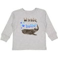 thumbnail image 3 of Inktastic Whale, Hello Cute Whale Shark with Bubbles Boys or Girls Long Sleeve Toddler T-Shirt, 3 of 5